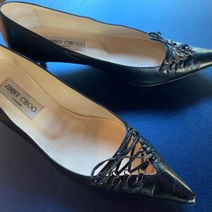 Beautiful & Delicate Jimmy Choo Leather Kitten Heels 👠 Size 37 approx 6.5